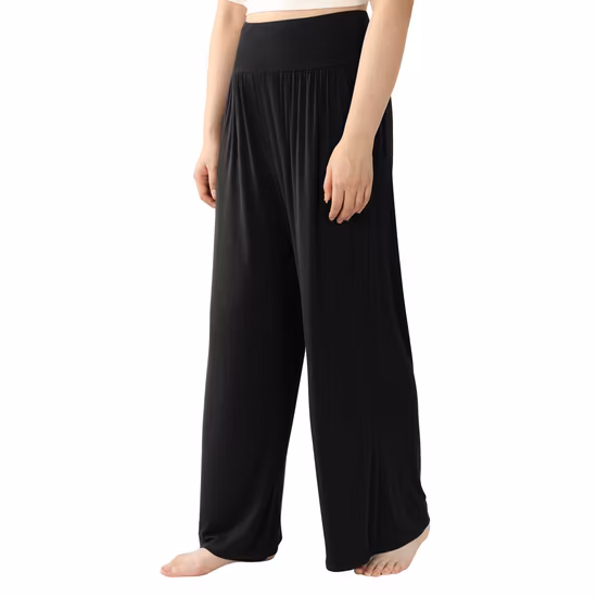 Verão personalizado senhoras calças de pijama casa plissado guarnição aconchegante noite lounge calças viscose calças de pijama feminino